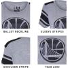 Ultra Game NBA Womens T-Shirt Box Out Varsity Stripe Tee Shirt, Gray(Gray)