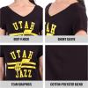 Ultra Game Women’s NBA Official V-Neck Rhinestone Short Sleeve Tee Shirt(Team Color 2)
