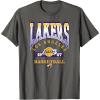 LOS ANGELES LAKERS Homecourt Advantage T-Shirt – Black, Unisex-Adults/Kids, Short Sleeve, Crew Neck, Polyester, NBA Team Logo, Small(Asphalt Grey)