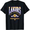LOS ANGELES LAKERS Homecourt Advantage T-Shirt – Black, Unisex-Adults/Kids, Short Sleeve, Crew Neck, Polyester, NBA Team Logo, Small(Black)