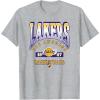 LOS ANGELES LAKERS Homecourt Advantage T-Shirt – Black, Unisex-Adults/Kids, Short Sleeve, Crew Neck, Polyester, NBA Team Logo, Small(Heather Grey)