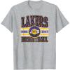 LOS ANGELES LAKERS NBA Los Angeles Lakers Courtside Grey Classic Fit Crew Neck T-Shirt(Heather Grey)