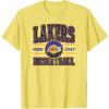 LOS ANGELES LAKERS NBA Los Angeles Lakers Courtside Grey Classic Fit Crew Neck T-Shirt(Lemon Yellow)
