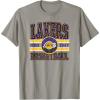 LOS ANGELES LAKERS NBA Los Angeles Lakers Courtside Grey Classic Fit Crew Neck T-Shirt(Slate Grey)