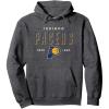 NBA Official Indiana Pacers Half Moon Pullover Hoodie(Dark Heather Grey)