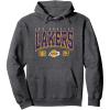 NBA Official Los Angeles Lakers Hot Plate Pullover Hoodie(Dark Heather Grey)