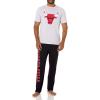 Ultra Game Men’s NBA Official 2-Piece Super Soft Tee Shirt & Lounge Pants Set(Chicago Bulls)