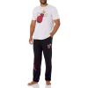 Ultra Game Men’s NBA Official 2-Piece Super Soft Tee Shirt & Lounge Pants Set(Miami Heat)
