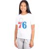 Ultra Game Women’s NBA Official Soft Vintage Distressed Graphics T-Shirt(Philadelphia 76ers)