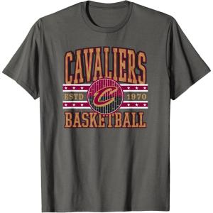 Cleveland Cavaliers NBA Adult Unisex Grey X-Small Classic Crew Neck Short Sleeve T-Shirt(Asphalt Grey)