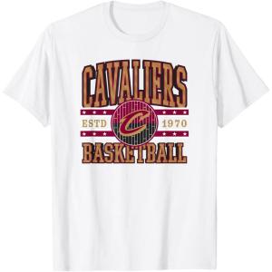 Cleveland Cavaliers NBA Adult Unisex Grey X-Small Classic Crew Neck Short Sleeve T-Shirt(White)