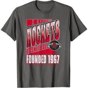 Houston Rockets NBA Breakaway T-Shirt – Men’s Black Small Classic Fit Short Sleeve Crew Neck T-Shirt(Asphalt Grey)