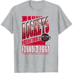 Houston Rockets NBA Breakaway T-Shirt – Men’s Black Small Classic Fit Short Sleeve Crew Neck T-Shirt(Heather Grey)