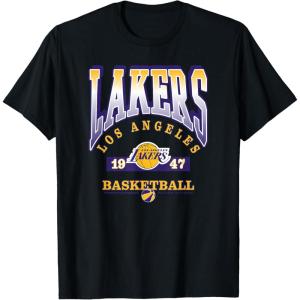 LOS ANGELES LAKERS Homecourt Advantage T-Shirt – Black, Unisex-Adults/Kids, Short Sleeve, Crew Neck, Polyester, NBA Team Logo, Small(Black)