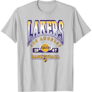 LOS ANGELES LAKERS Homecourt Advantage T-Shirt – Black, Unisex-Adults/Kids, Short Sleeve, Crew Neck, Polyester, NBA Team Logo, Small(Silver Grey)
