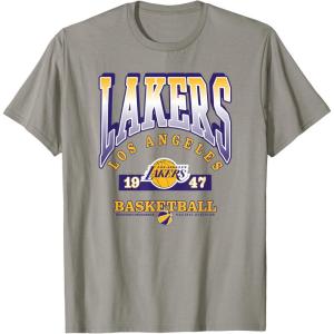 LOS ANGELES LAKERS Homecourt Advantage T-Shirt – Black, Unisex-Adults/Kids, Short Sleeve, Crew Neck, Polyester, NBA Team Logo, Small(Slate Grey)