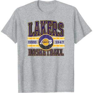 LOS ANGELES LAKERS NBA Los Angeles Lakers Courtside Grey Classic Fit Crew Neck T-Shirt(Heather Grey)
