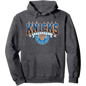 NBA New York Knicks Coming At Ya Pullover Hoodie(Dark Heather Grey)