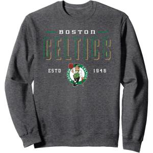 NBA Official Boston Celtics Negative Space Sweatshirt(Dark Heather Grey)