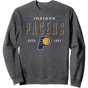 NBA Official Indiana Pacers Negative Space Sweatshirt(Dark Heather Grey)