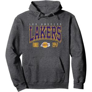 NBA Official Los Angeles Lakers Hot Plate Pullover Hoodie(Dark Heather Grey)
