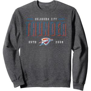 NBA Official Oklahoma City Thunder Negative Space Sweatshirt(Dark Heather Grey)