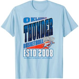 Oklahoma City Thunder T-Shirt, Black, Small, Unisex, Short Sleeve, Classic, NBA Team Breakaway T-Shirt(Baby Blue)