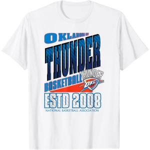 Oklahoma City Thunder T-Shirt, Black, Small, Unisex, Short Sleeve, Classic, NBA Team Breakaway T-Shirt(White)