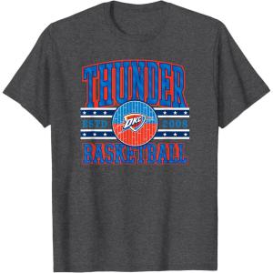 Oklahoma City Thunder T-Shirt, Unisex-Adults, Black, Small, Short Sleeve, Classic Fit, NBA Team T-Shirt(Dark Heather Grey)