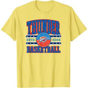 Oklahoma City Thunder T-Shirt, Unisex-Adults, Black, Small, Short Sleeve, Classic Fit, NBA Team T-Shirt(Lemon Yellow)
