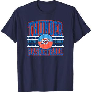 Oklahoma City Thunder T-Shirt, Unisex-Adults, Black, Small, Short Sleeve, Classic Fit, NBA Team T-Shirt(Navy Blue)