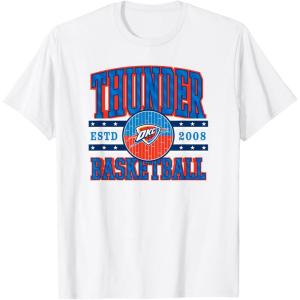 Oklahoma City Thunder T-Shirt, Unisex-Adults, Black, Small, Short Sleeve, Classic Fit, NBA Team T-Shirt(White)