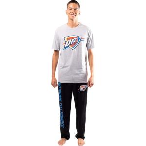Ultra Game Men’s NBA Official 2-Piece Super Soft Tee Shirt & Lounge Pants Set(Oklahoma City Thunder)