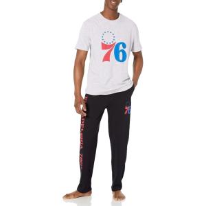 Ultra Game Men’s NBA Official 2-Piece Super Soft Tee Shirt & Lounge Pants Set(Philadelphia 76ers)