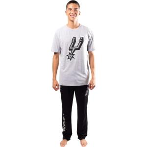 Ultra Game Men’s NBA Official 2-Piece Super Soft Tee Shirt & Lounge Pants Set(San Antonio Spurs)