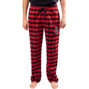 Ultra Game Men’s NBA Official Sleepwear Super Soft Flannel Pajama Loungewear Pants(Houston Rockets)