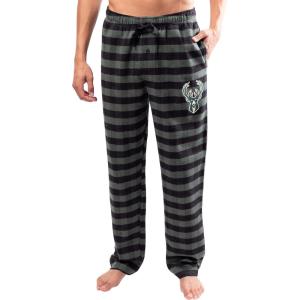 Ultra Game Men’s NBA Official Sleepwear Super Soft Flannel Pajama Loungewear Pants(Milwaukee Bucks)