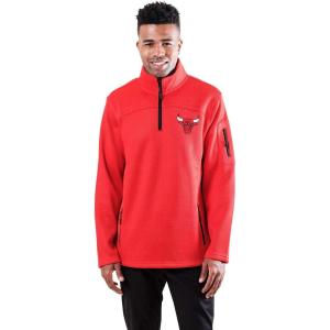 Ultra Game Men’s NBA Official Super Soft Quarter Zip Sweatshirt with Zipper Pockets(Team Color)