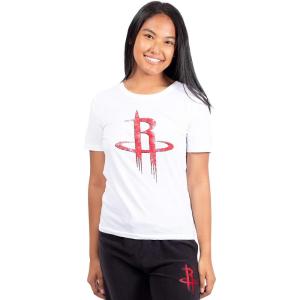 Ultra Game Women’s NBA Official Soft Vintage Distressed Graphics T-Shirt(Houston Rockets)