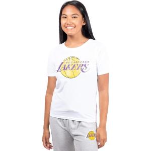 Ultra Game Women’s NBA Official Soft Vintage Distressed Graphics T-Shirt(Los Angeles Lakers)