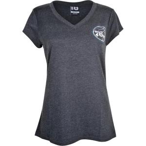 Ultra Game Women’s NBA Official V-Neck Rhinestone Short Sleeve Tee Shirt(Charcoal)