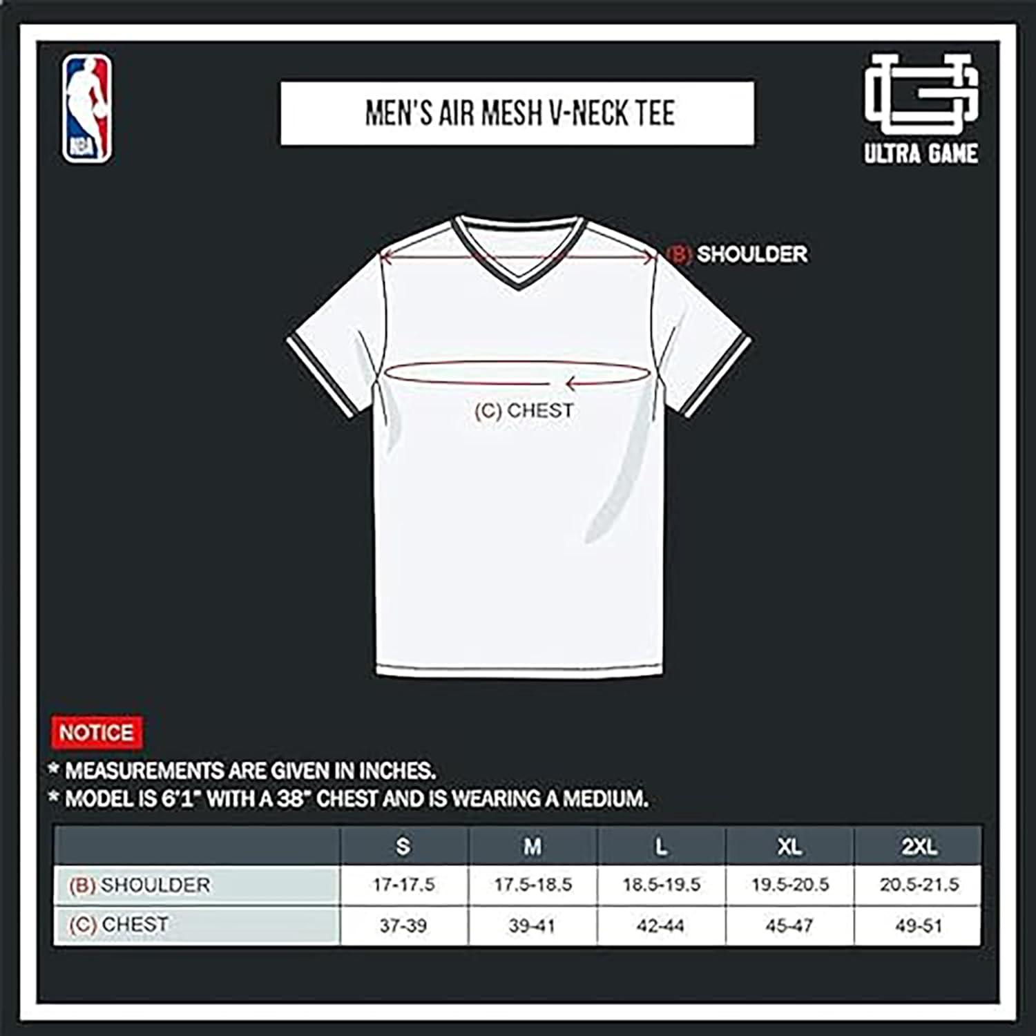 imageUltra Game Mens NBA Official Jersey VNeck Mesh Short Sleeve Tee ShirtBlack Updated
