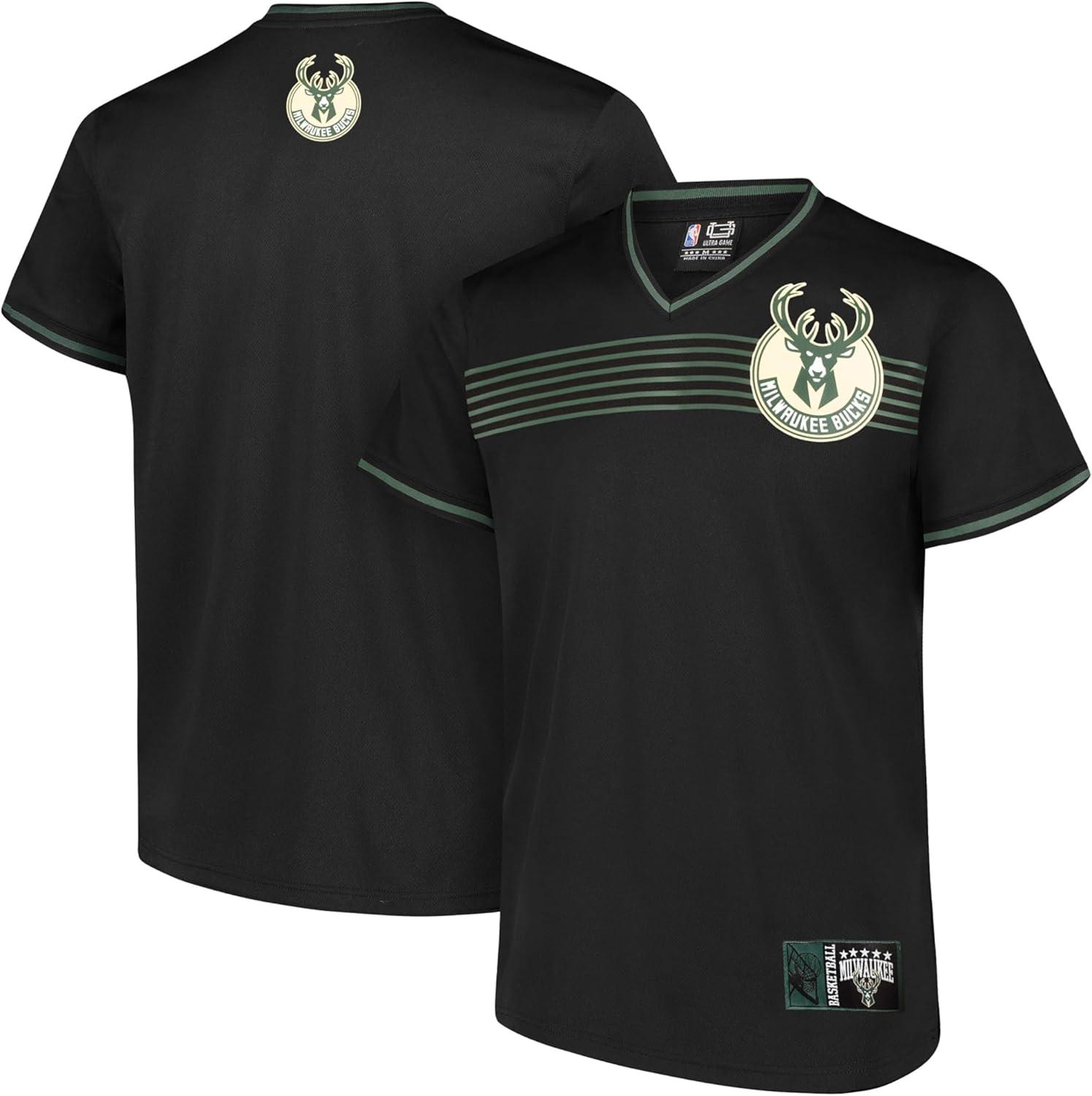 imageUltra Game Mens NBA Official Jersey VNeck Mesh Short Sleeve Tee ShirtBlack Updated