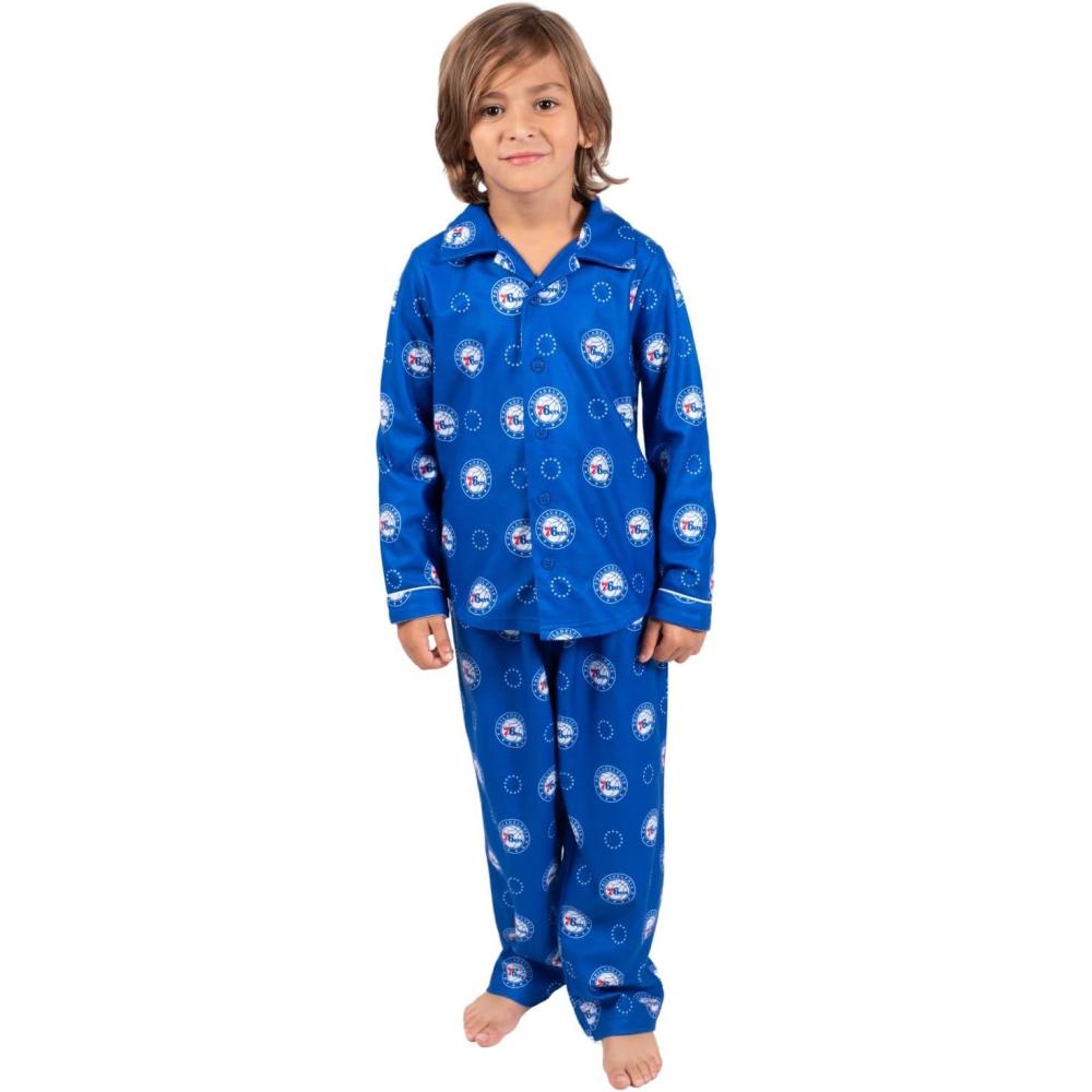 imageUltra Game Youth NBA Official 2Piece Super Soft Button Down Pajamas SetToddler Sizes