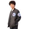 Ultra Game Men’s NBA Official Game Time Varsity Jacket(Heather Charcoal)