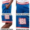 Ultra Game NBA mens Chrome Basketball Shorts(Royal Blue)