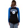 Ultra Game Women’s NBA Official Standard Super Soft Long Sleeve Lace-Up Shirt(Black)
