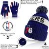 Ultra Game Youth NBA Official Super Soft Winter Beanie Knit Hat with Extra Warm Touch Screen Gloves(Team Color)