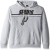 Ultra Game Men’s NBA Official Fleece Hoodie Pullover Sweatshirt Primo Metallic, San Antonio Spurs, Heather Gray, Medium