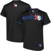 Ultra Game Men’s NBA Official Jersey V-Neck Mesh Short Sleeve Tee Shirt(Black Updated)